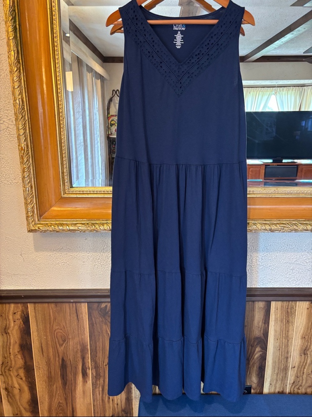 Croft & Barrow Navy Blue Maxi Dress - Size 0X